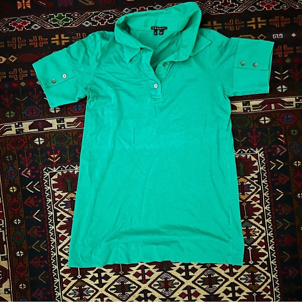 Theory Polo with sleeve button detail